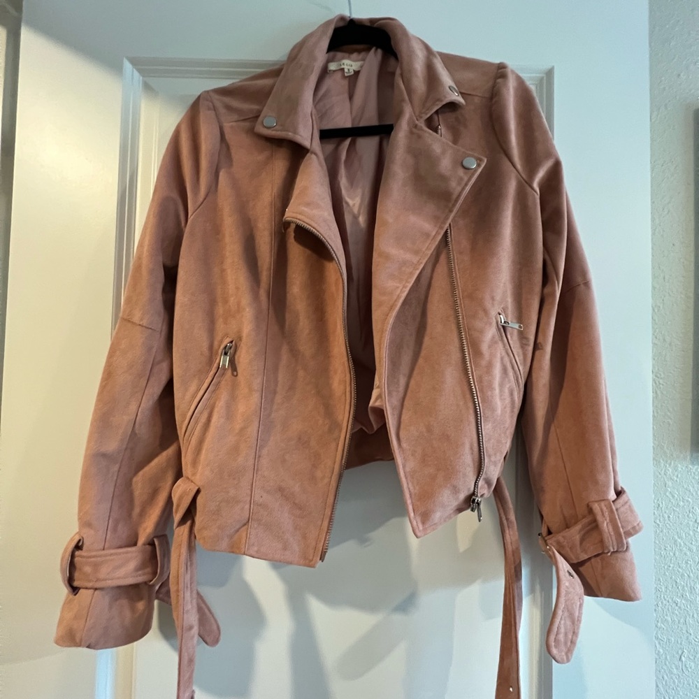 Le Lis faux suede jacket. Size small. Blush color